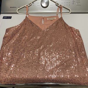 New with Tags, Pink sequin tank by Vine & Love, size large